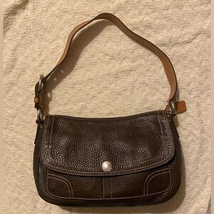 Vintage Pebbled Leather Coach Chelsea Flap Shoulderbag
